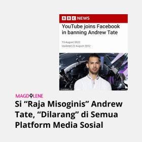 Si Raja Misoginis Andrew Tate dibanned Semua Media Sosial